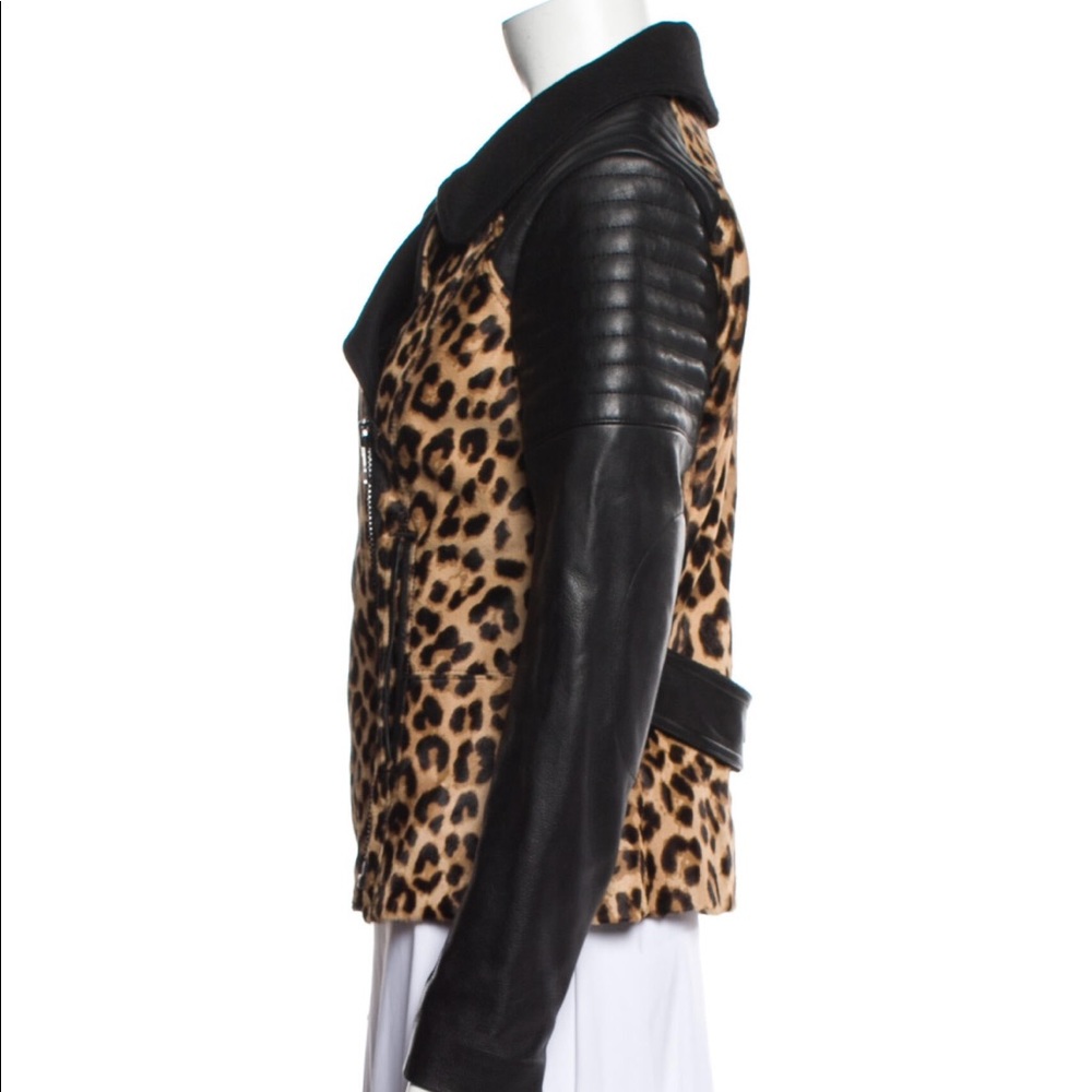 A.L.C. Leather and leopard pony fur jacket - Picture 2 of 3